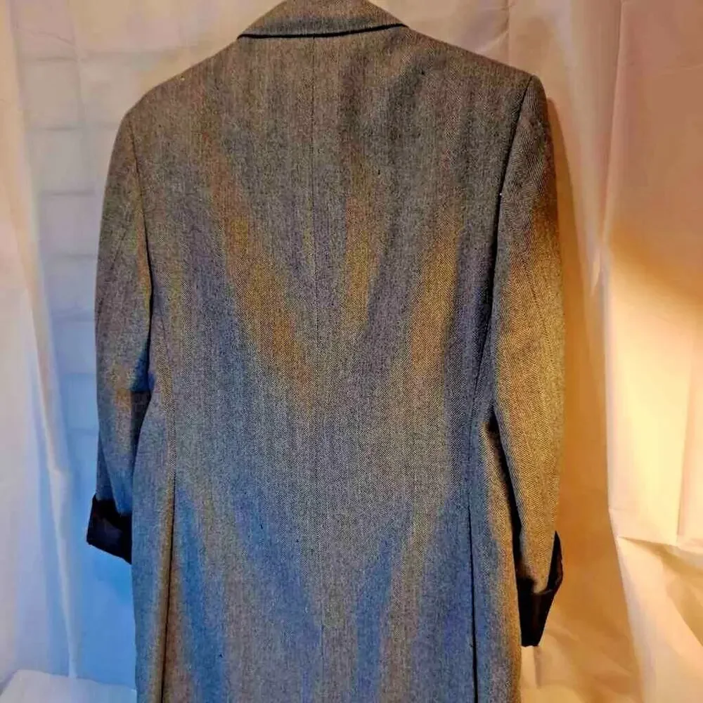 Bonnardi Women's Suit Jacket Blazer Gray Herringbone Fringes Embellished M New - Picture 5 of 9